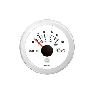 ViewLine 52mm pression d'huile moteur 10 bar / 150 psi - blanc