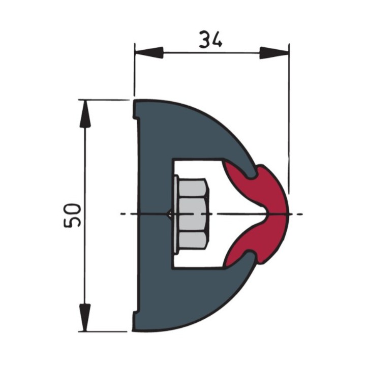 Profilé de base Haro gris foncé - 50x34 mm - rouleau de 20 m ou 30 m| Oloupdemer.com