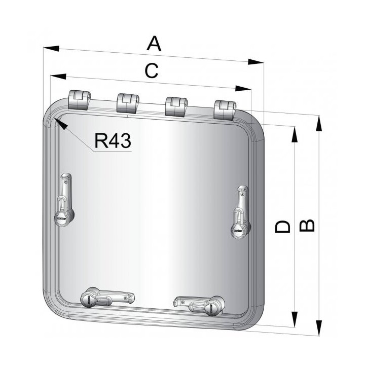 Capot de pont Magnus type 5038 - découpe 507 x 377mm
