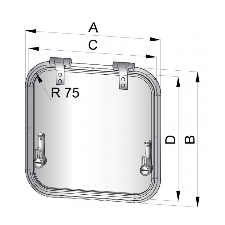 Trappe de survie Planus type 50 - découpe 471 x 471 mm