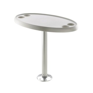TABLE OVALE 76 X 45 CM PIED FIXE HAUTE