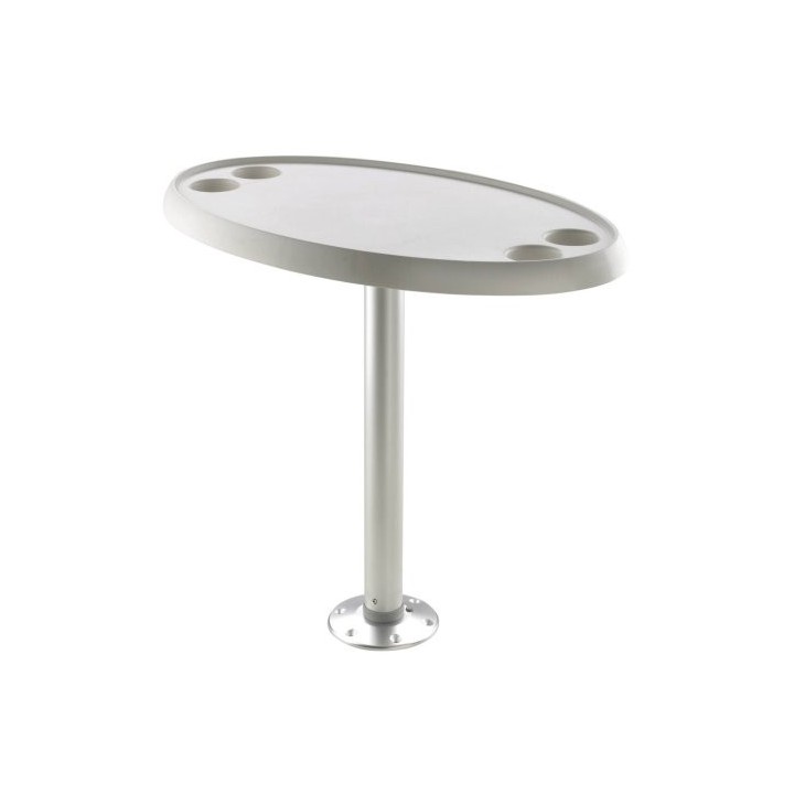 TABLE OVALE 76 X 45 CM PIED FIXE HAUTE
