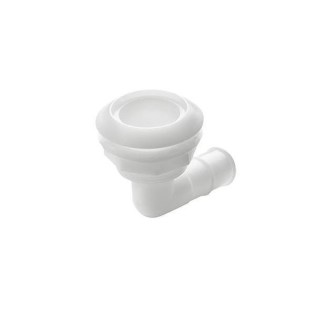 Passe-coque Delrin coudé avec bride haute - ø25mm