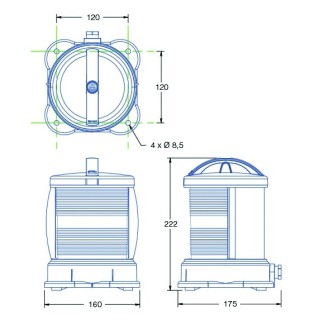 FEU DE NAVIGATION DHR55N ROUGE 360Â°