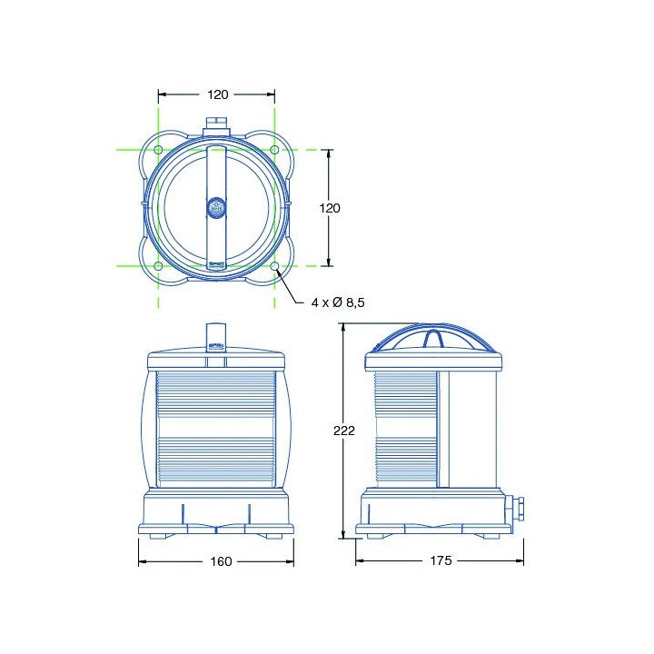 FEU DE NAVIGATION DHR55N ROUGE 360Â°