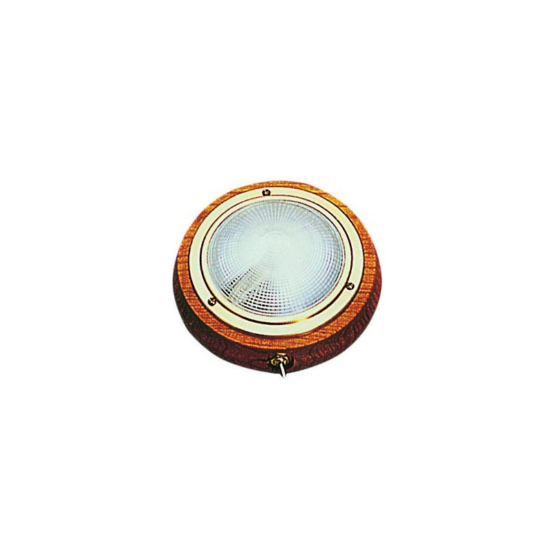 Plafonnier laiton + teck 