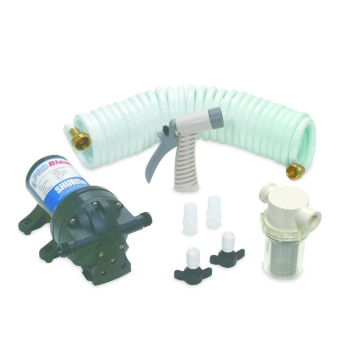 Pompe de lavage Blaster 12V 13.2L/min 3.1 Bar + raccords + pistolet | Oloupdemer.cm