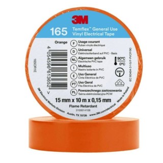 Scotch électrique Temflex 165 orange 15mm x 10m | Oloupdemer.com