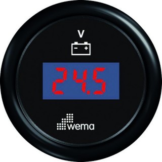 VOLTMETRE 12/24V DIGIT 52MM NOIR/B