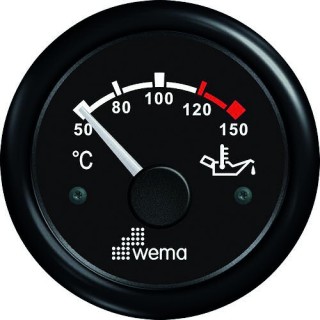 Blackline ø52mm température d'huile 50-150°C - noir