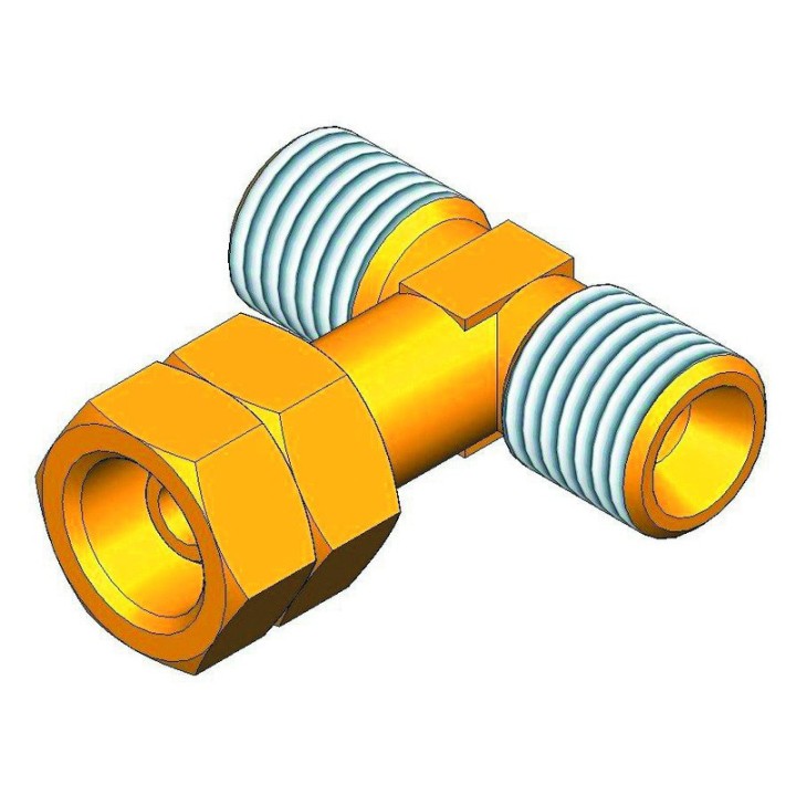 RACCORD EN T G1/4 - MÃLE MÃLE FEMELLE