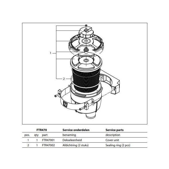 Couvercle pour filtre eau de mer série 470 | isonautique.com