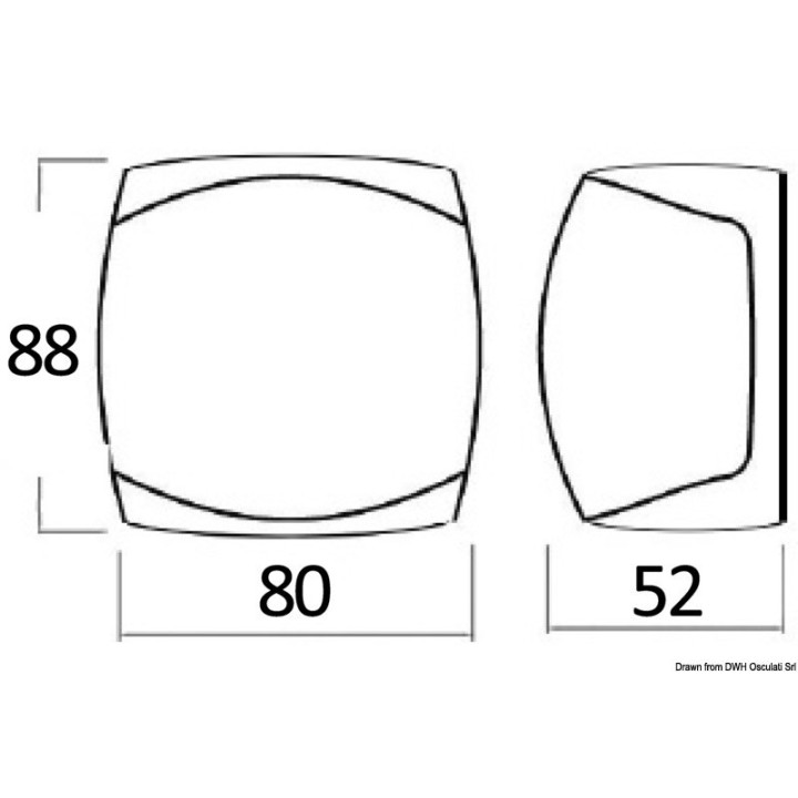 Feu de navigation Sphera II rouge corp ABS blanc