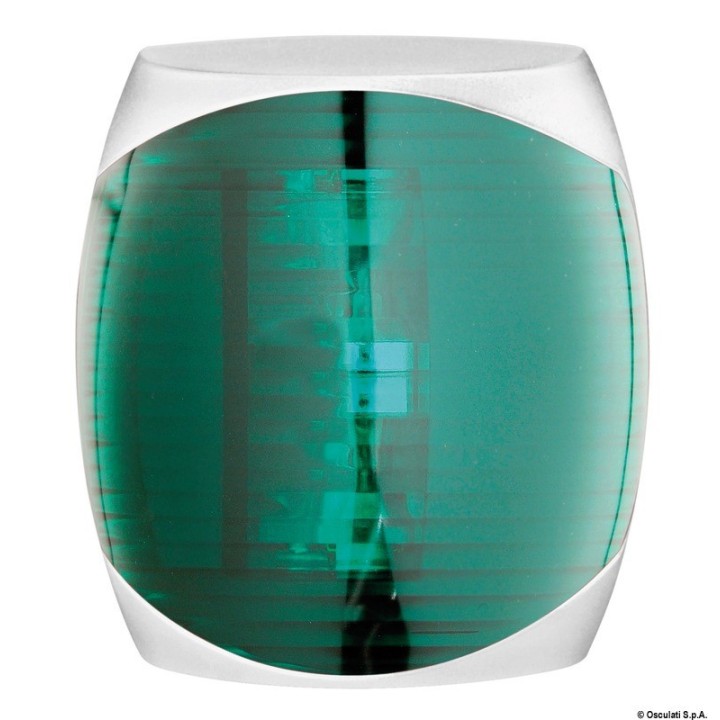 Feu de navigation Sphera II vert corp en ABS blanc