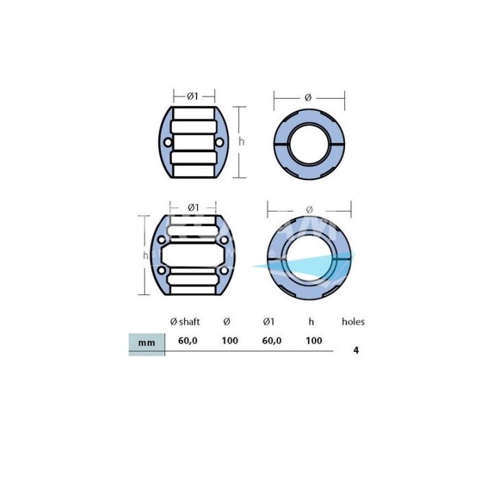 Anode Zinc - Noix d'arbre Ø60mm | Oloupdemer.com