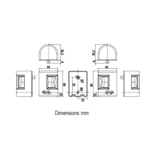 Feux babord/tribord FOS LED 12 Boitier blanc