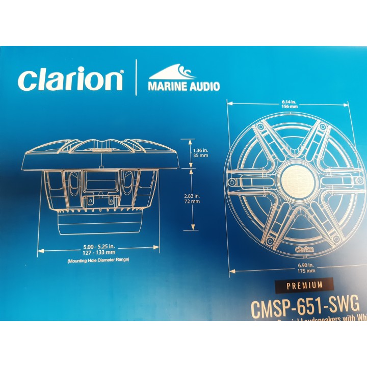 Haut-parleurs Clarion Marine - 6.5" - 50 W RMS | Oloupdemer.com