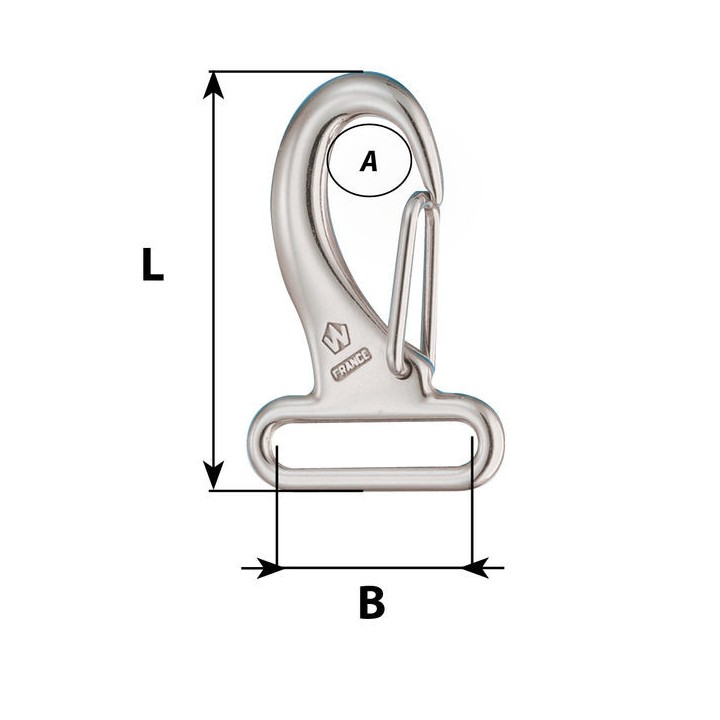 Mousqueton à sangler 30mm - Long 60mm