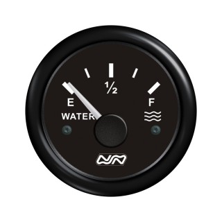 Indicateur de jauge de réservoir d'eau, noir 12/24V, 0-190 Ohms, ø52mm
