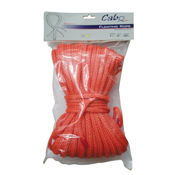 Ligne flottante polyéthylène orange ø8mm - L 30m | isonautique.com.com