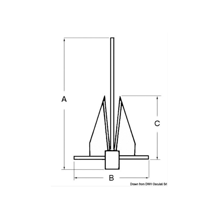 Ancre Danforth 8 kg - galvanisée à chaud | Oloupdemer.com