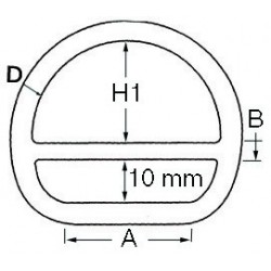 Anneau demi-rond à barrette