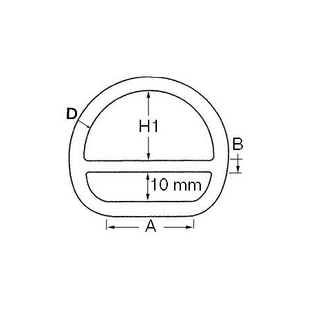 Anneau demi-rond à barrette