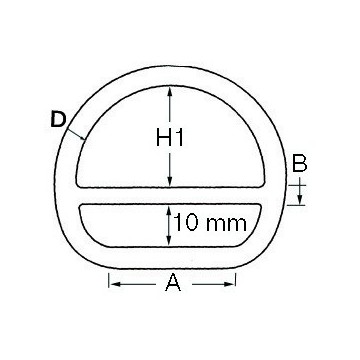 Anneau demi-rond à barrette