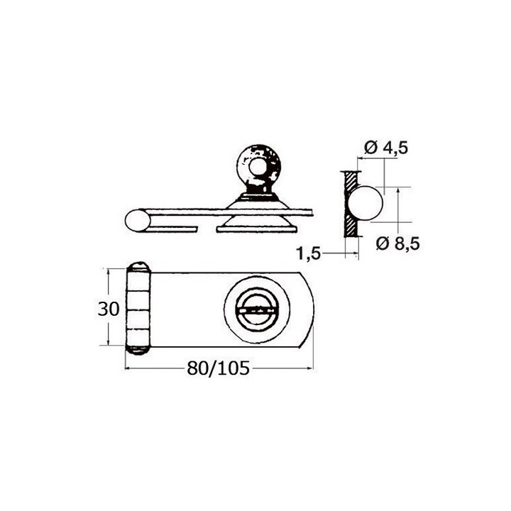 Fermeture à charnière avec clé 