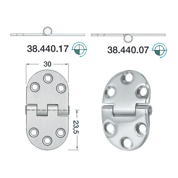 Charnière 2 mm 47x30