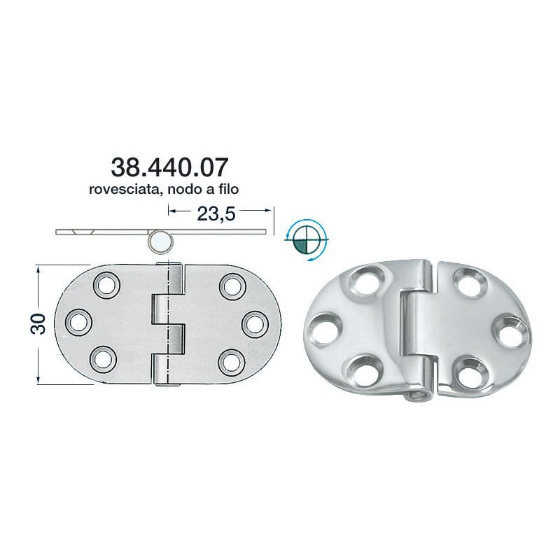 Charnière 2 mm 47x30 38.440.07