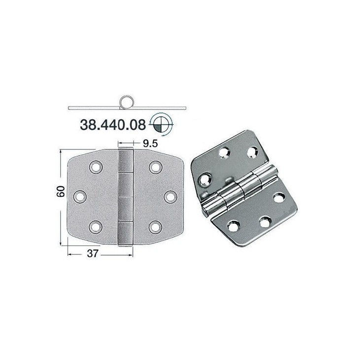 Charnière 2 mm 74x60
