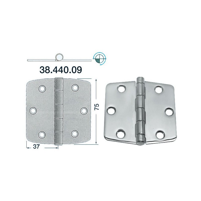 Charnière 2 mm nud sailant