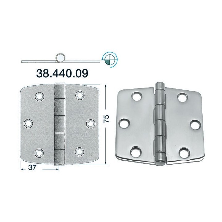 Charnière 2 mm nud sailant