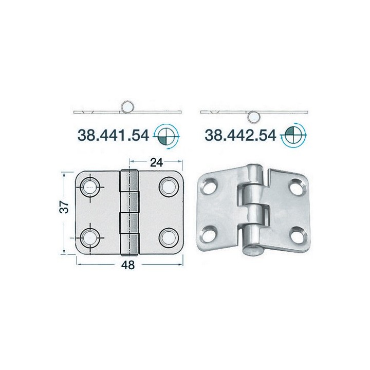 Charnière 2 mm 48x37