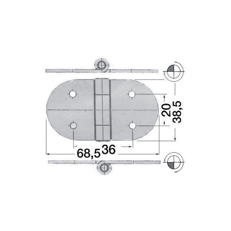 Charnière 68,5 x 38,5 