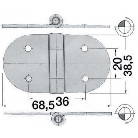 Charnière 68,5 x 38,5 