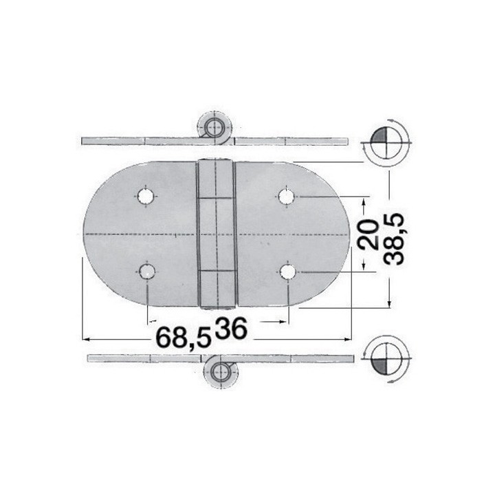 Charnière 68,5 x 38,5 