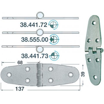 Charnière inox 137x39