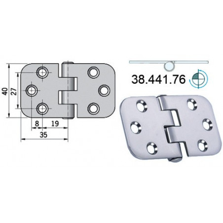 Charnière 2 mm 70x39