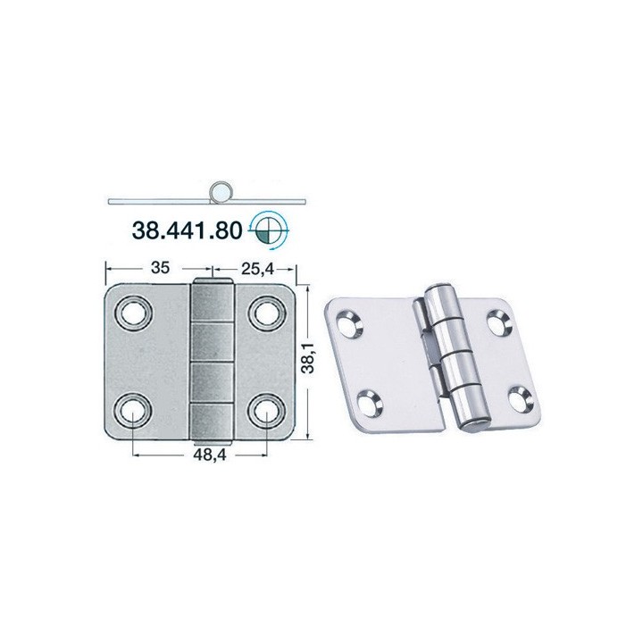 Charnière 2 mm 60,4x38,1