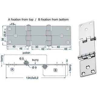 Charnière porte-à-faux 2mm
