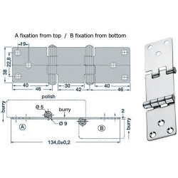 Charnière porte-à-faux 2mm