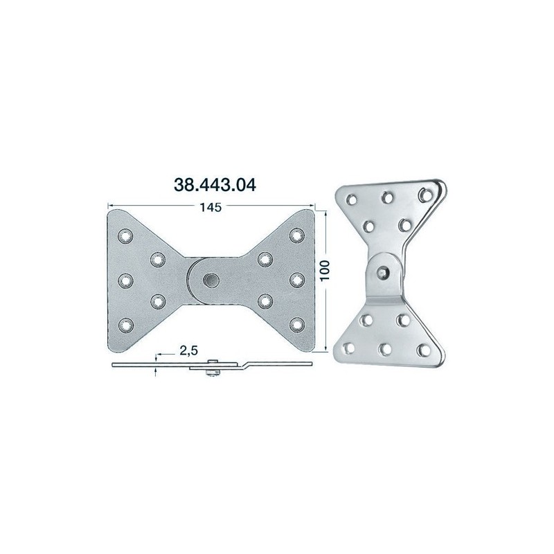Charnière 2,5mm 145x100 