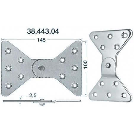 Charnière 2,5mm 145x100 