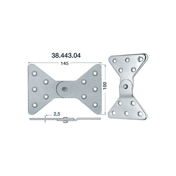 Charnière 2,5mm 145x100 