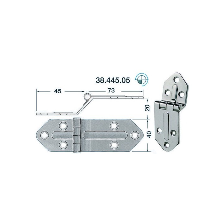 Charnière 2,5mm noeud saillant