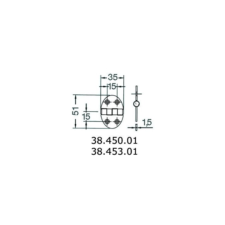 Charnières ovales 38.450.01