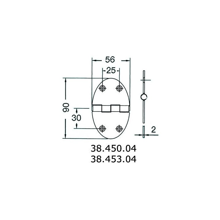 Charnières ovales 38.450.04