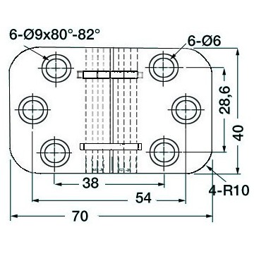 Charnière inox à retournement 2mm